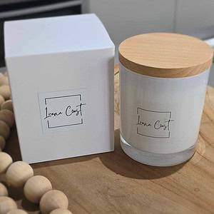 Gloss White Wood Wick Candle